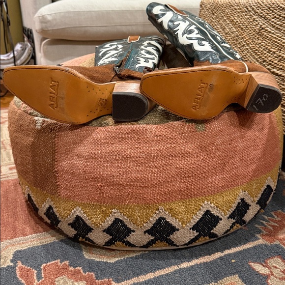 Ariat Turquoise and Brown Terracotta Suede Western Boot - Picture 4 of 4